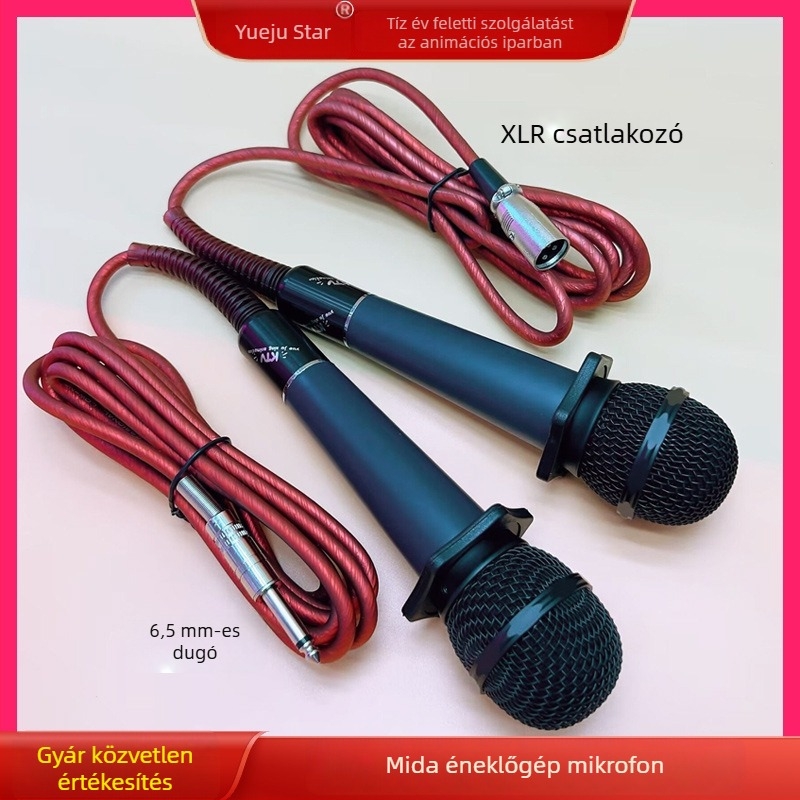 681HB karaoke fejhallgató éneklő géphez, 6,5 mm audió interfész, műanyag + elektronika