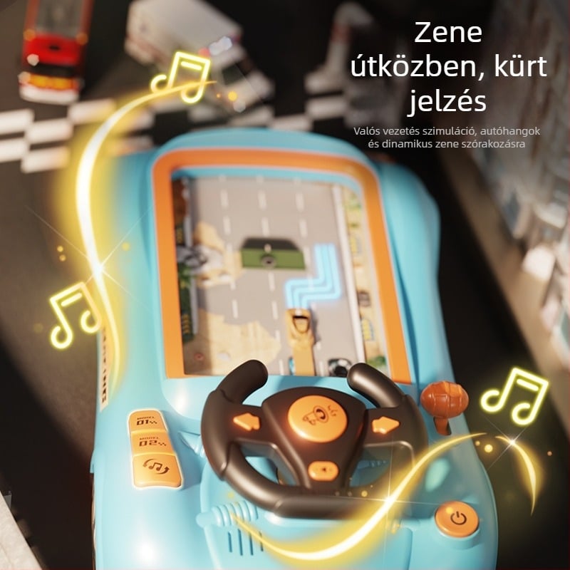 Gyerekeknek szóló kormánykerék-szimulátor vezetési játék – interaktív asztali puzzle, műanyagból; 4–6 éveseknek; eredet Chenghai