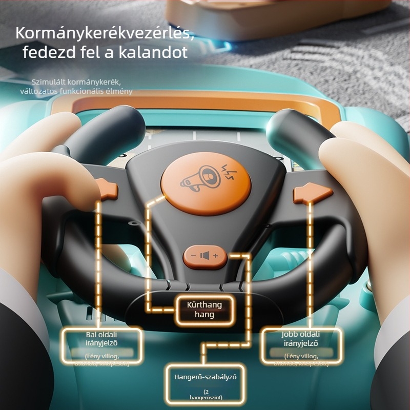 Gyerekeknek szóló kormánykerék-szimulátor vezetési játék – interaktív asztali puzzle, műanyagból; 4–6 éveseknek; eredet Chenghai