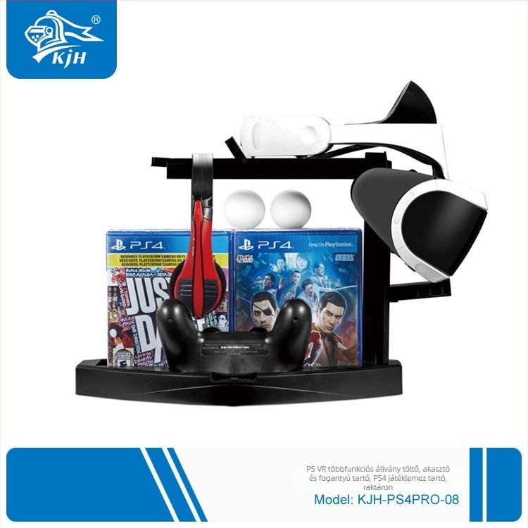 PS4 játék-kiegészítők: függő tartó USB töltődokkal PS Move kontrollerekhez és játékkönyvtár állvány – ABS műanyag