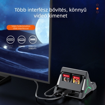 Switch OLED töltőállvány HDMI-kimenettel és képernyőprojekcióval, USB-C kapcsolattal