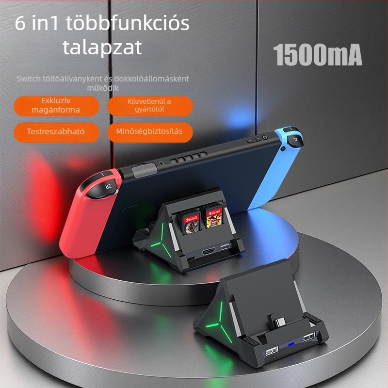 Switch OLED töltőállvány HDMI-kimenettel és képernyőprojekcióval, USB-C kapcsolattal