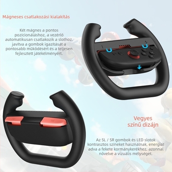 HiGoPlay Switch2 játékkonzolos kormány mágneses rögzítéssel, kompatibil Switch2 Joy-Con fogantyúval, ABS anyag
