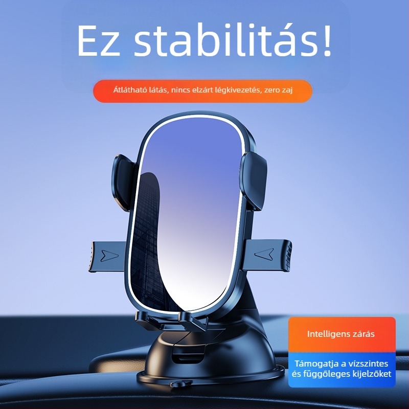 Autóba szerelhető telefontartó vákuumos rögzítővel, univerzális, műszerfalra szerelhető, 360°-ban forgatható