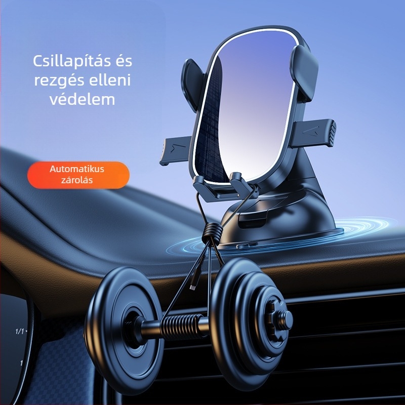 Autóba szerelhető telefontartó vákuumos rögzítővel, univerzális, műszerfalra szerelhető, 360°-ban forgatható