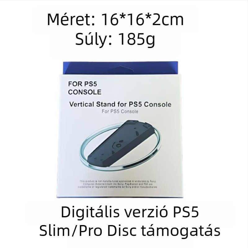 PS5 Slim/Pro/Digital Edition Függőleges Állvány — ABS anyag, Univerzális kompatibilitás, Tartozék rögzítővel