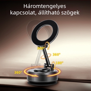 Mágneses autós navigációs tartó szívófejes rögzítéshez (Márka: Jts; Egyetemes kompatibilitás; Testreszabás elérhető; Nem újratölthető; Szerelhető műszerfalra)