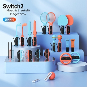 Switch2 Játék Kellékek Készlet – Vívás, Teniszütő és Versenykormány Kártyadoboz (Modell Switch2; Anyag ABS+PC; Kompatibilis Switch2; Játékosok 1–4; Korhatár 12+)