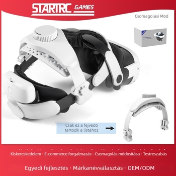 DEVASO VR szemüveg fejpánt – ergonómiai támogatás, nyomáscsökkentés, ABS anyag, Nylon modell, kompatibil Meta Quest Pro, Quest 2, PICO 4