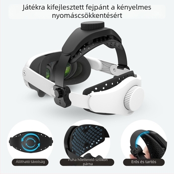 DEVASO VR szemüveg fejpánt – ergonómiai támogatás, nyomáscsökkentés, ABS anyag, Nylon modell, kompatibil Meta Quest Pro, Quest 2, PICO 4