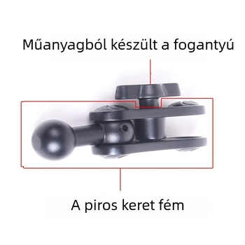 Alumíniumötvözetű autótelefon-tartó, univerzális kivitel, 17 mm golyóscsukló hosszabbítással