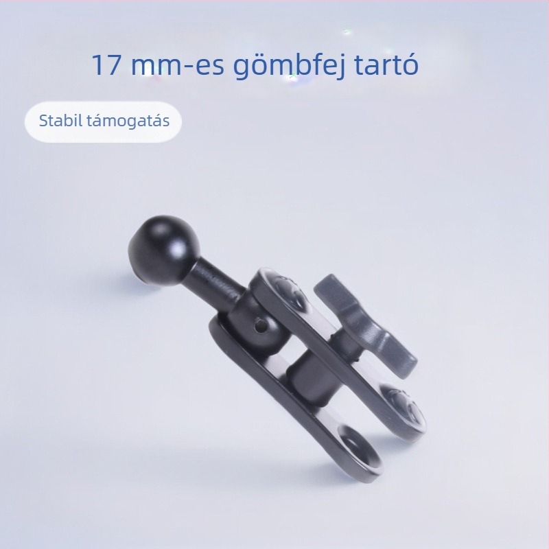 Alumíniumötvözetű autótelefon-tartó, univerzális kivitel, 17 mm golyóscsukló hosszabbítással