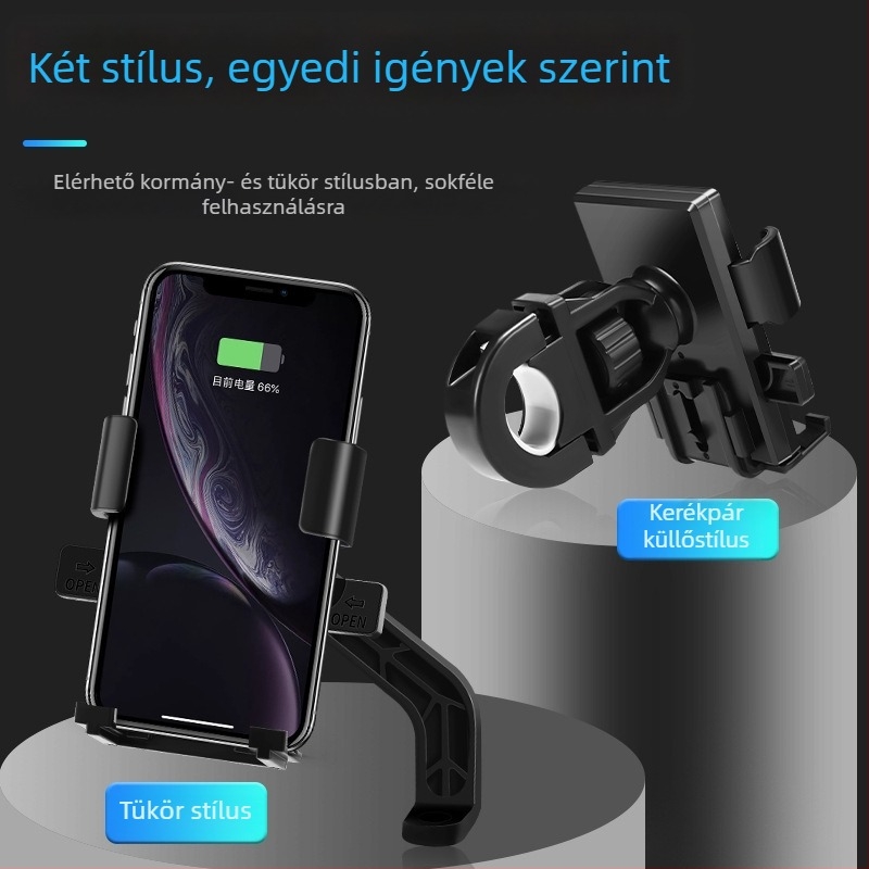 Telefon-tartó elektromos kerékpárokhoz és motorkerékpárokhoz – univerzális műanyag tartó, Y02 modell