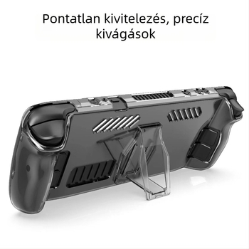 Steam Deck védő átlátszó PC tok állvánnyal — két részes kristályhéj, PC anyag