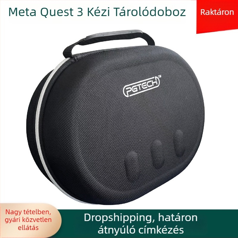 Meta Quest3 VR szemüveg és kontrollerek tároló táska – EVA védő, hordozható tok, kompatibilis Meta Quest3, súly 0,56 kg