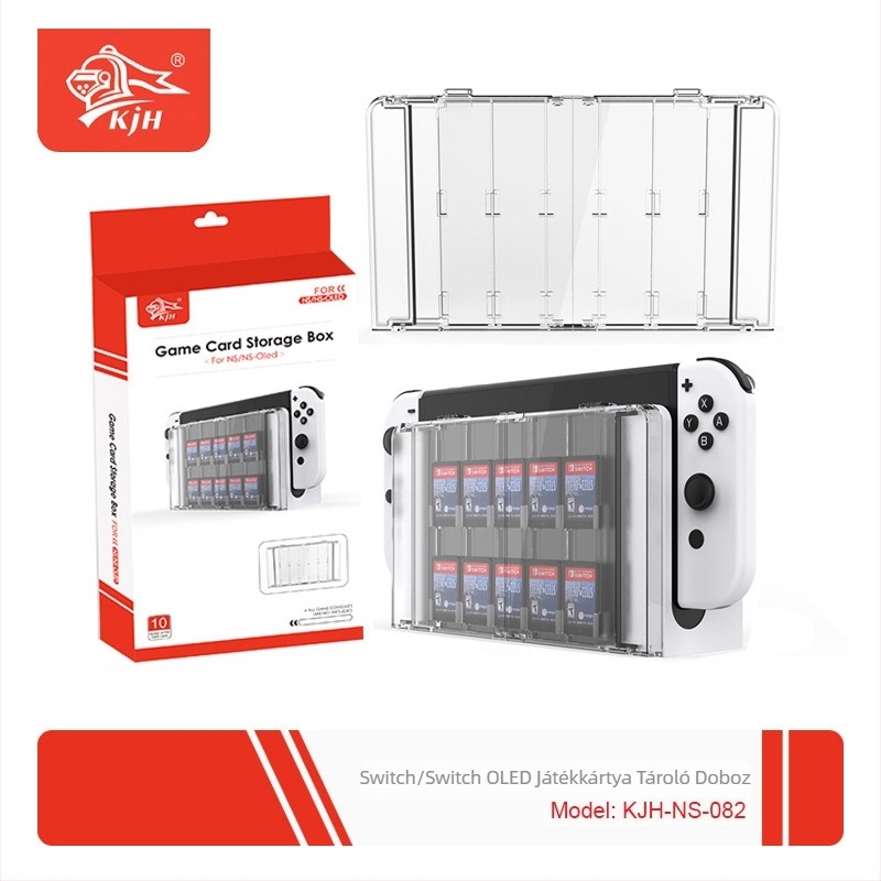 Nintendo Switch OLED játékkártyák tároló doboza, kompatibilis NS/NS OLED, PC anyag, OEM testreszabás, nyomtatott logó