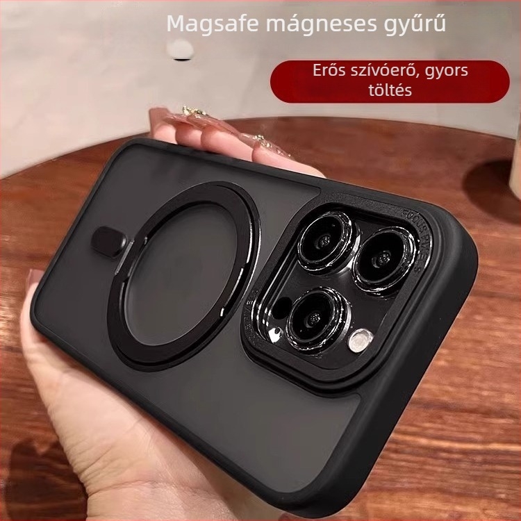 Xiangqian Forgatható MagSafe tartó iPhone‑hoz — matt akril, ütésálló, leesés elleni védelem, mágneses, hőelvezetés