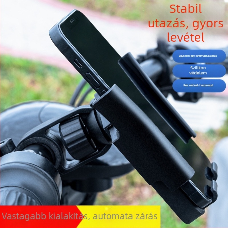 Universális telefontartó motorhoz, elektromos kerékpárhoz és kerékpárhoz USB töltéssel és ütésálló rögzítéssel, ABS anyagból