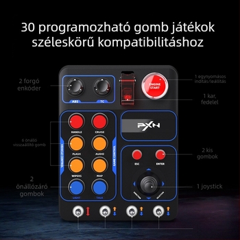 PXN-CB1 Versenyközponti Vezérlő Doboz RGB Világítással PC-hez (USB)