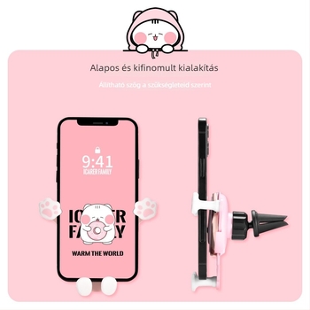 Che Dafu Ike 01 Cartoon autóstelefon-tartó a levegőnyíláshoz, gravitációs rögzítés, navigációhoz