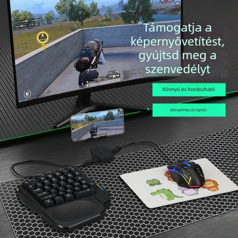 KTR-01 billentyűzet- és egér konverter Androidhoz — USB interfész, Bluetooth, ABS anyag