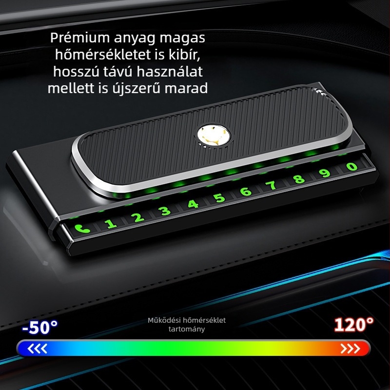 Átmeneti parkolási kártya autóhoz, középkonzol dísz, műanyag, modell Leyi, logó nélkül, testreszabás nélkül