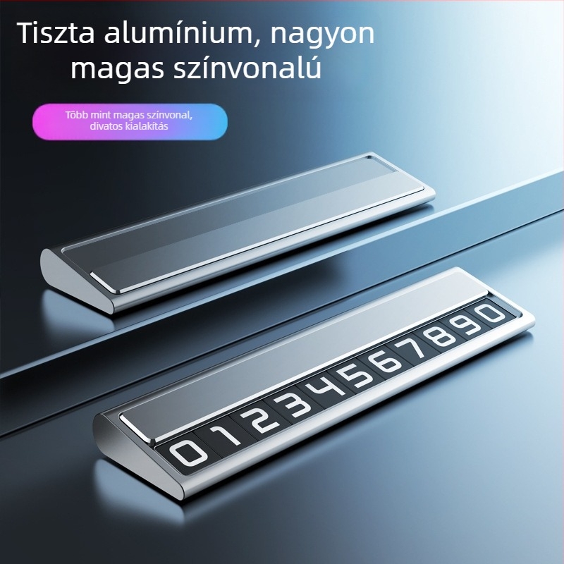 Fém ideiglenes parkolási számlemez autóhoz, Naboo Road, modell BQ, rejtett típus, autó belső dekorációhoz