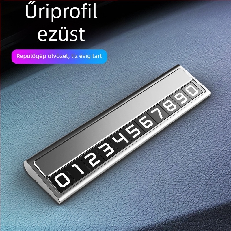 Fém ideiglenes parkolási számlemez autóhoz, Naboo Road, modell BQ, rejtett típus, autó belső dekorációhoz