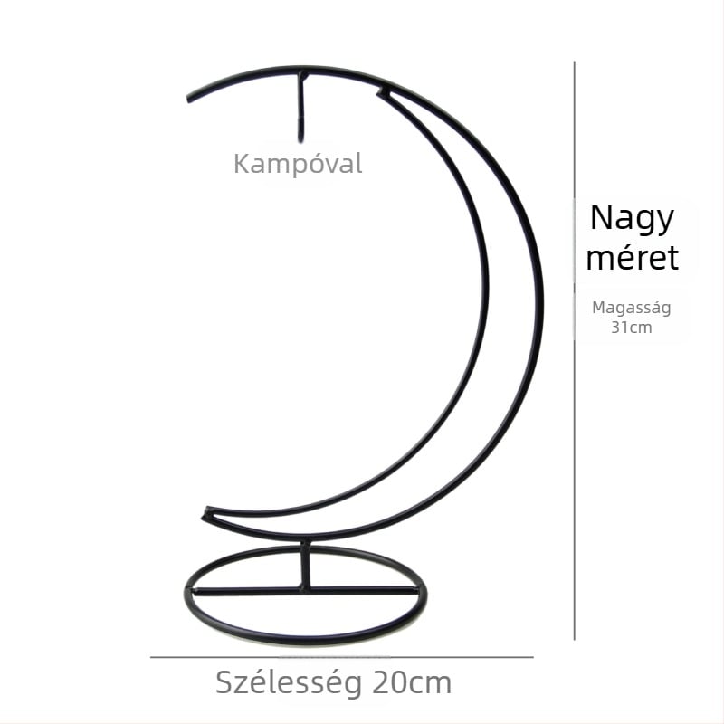 Vasból készült hold alakú keret akasztó - Geometriai forma, Pastoral stílus, Öntvény