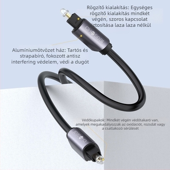 QS1106A Optikai szálas audió kábel - SPDIF digitális kimenet, 5.1 csatornás csatlakozás TV-hangprojektorhoz