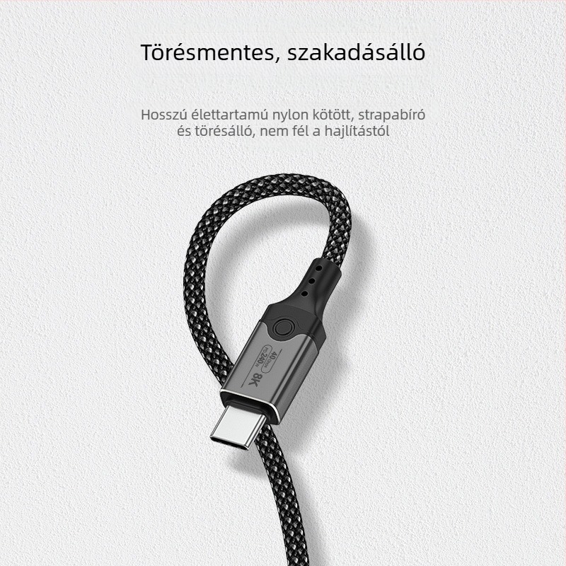 USB4 USB-C adatkábel, 40Gbps, 8K videó, 240W gyors töltés, CCC tanúsított