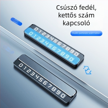 Világító fém ideiglenes parkolási tábla telefonszámmal, modell T2, logó nyomtatás opcióval, testreszabható