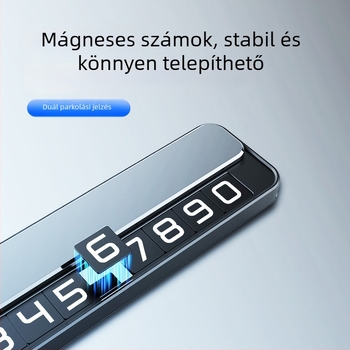 Világító fém ideiglenes parkolási tábla telefonszámmal, modell T2, logó nyomtatás opcióval, testreszabható