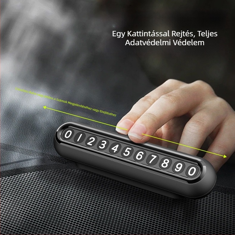 Ideiglenes parkolókártya mágneses rögzítéssel, modell X07, anyag: műanyag, származás: Shenzhen, logó nyomtatás elérhető