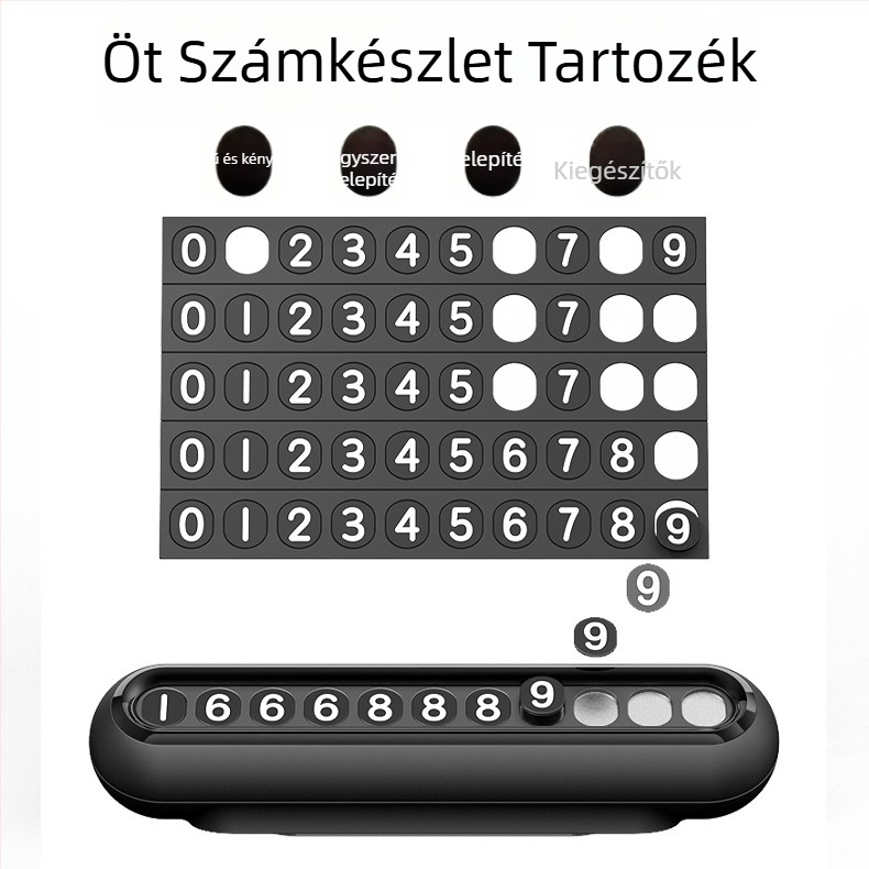 Ideiglenes parkolókártya mágneses rögzítéssel, modell X07, anyag: műanyag, származás: Shenzhen, logó nyomtatás elérhető
