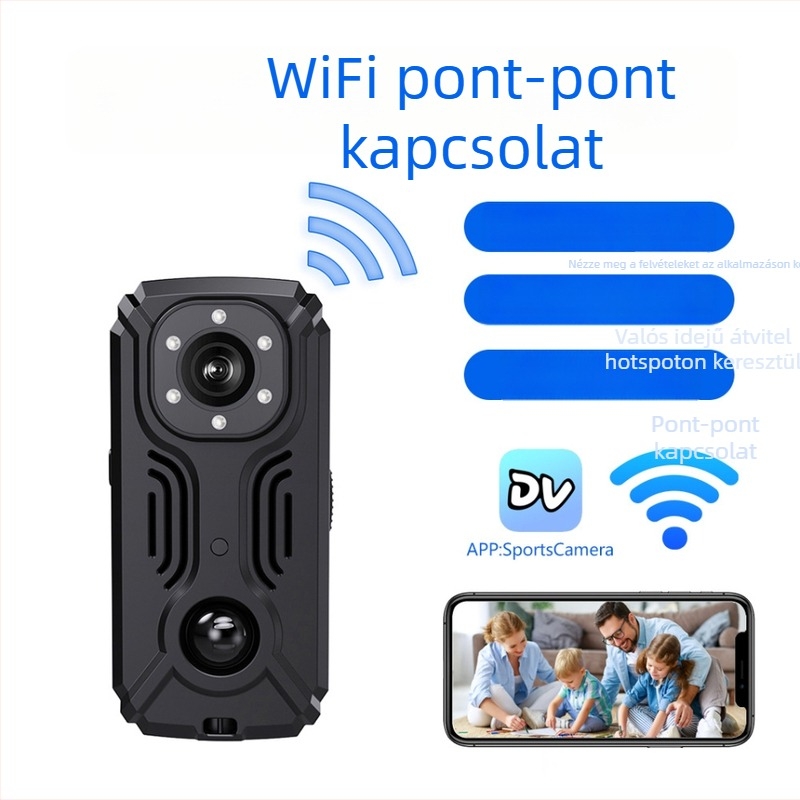 MD37 akciókamera IR-CUT éjjellátással, Wi‑Fi, 8–128GB tárhely, ABS ház