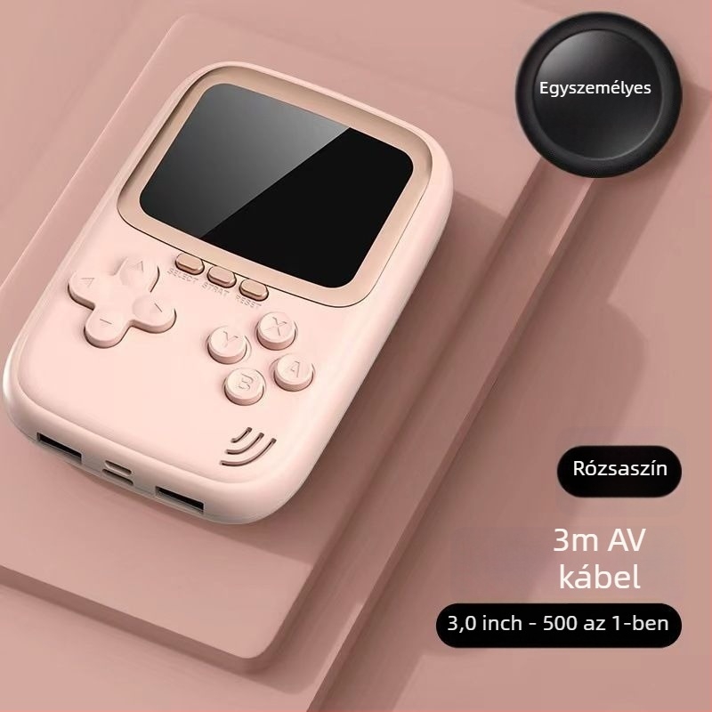 Kézi játékkonzol 500 az 1-ben, 10 000 mAh powerbank, kettős funkció, FC retro mini