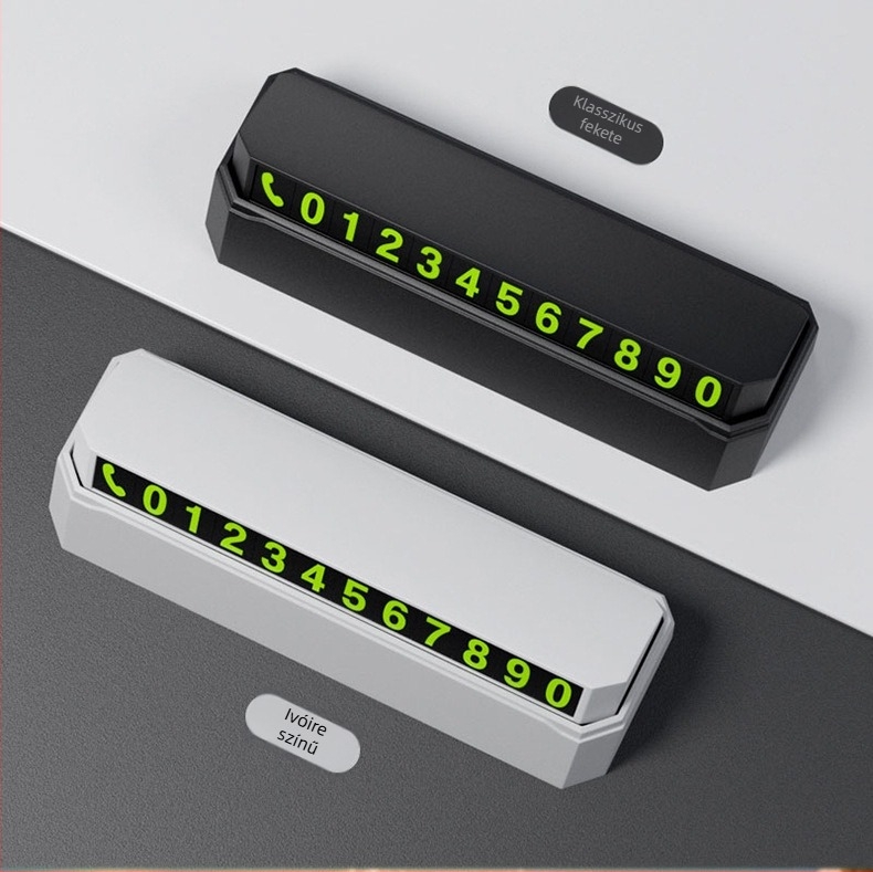 Átmeneti parkolótábla rejtett autónummer táblával és logóval (Anyag: Műanyag; Testreszabható; Nyomtatott logó; Licencelhető privát címke; Típus: Rejtett)