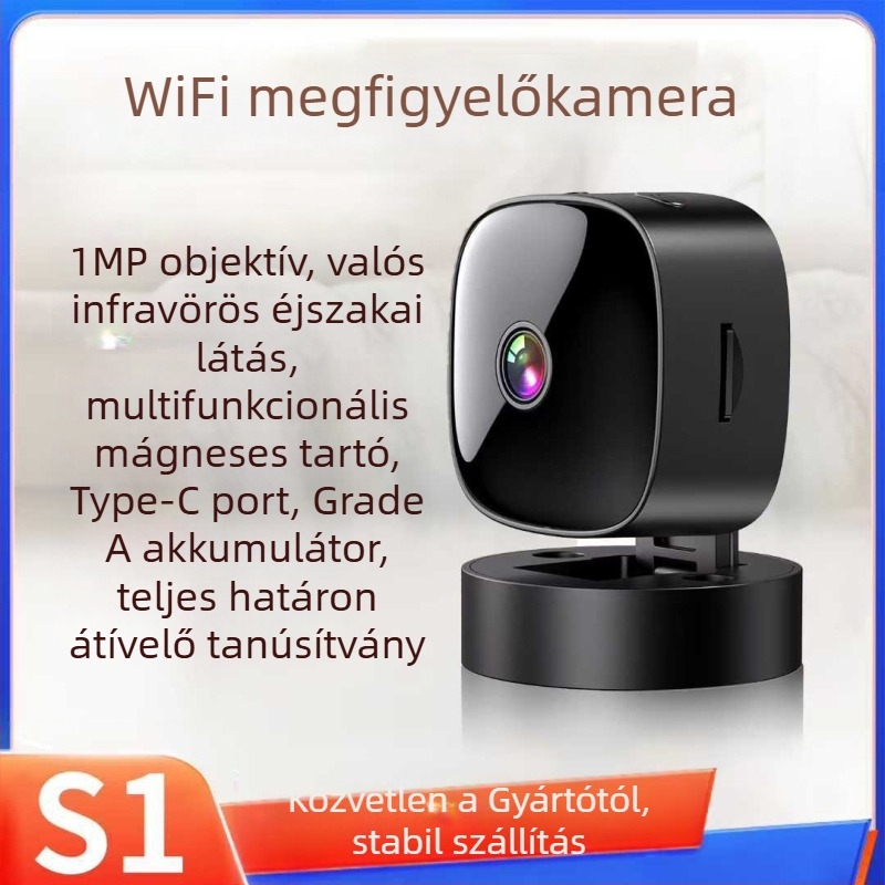 Beltéri WiFi felügyeleti kamera széles látószöggel, 1080p felbontás, éjjellátó, vezérlés mobilalkalmazással