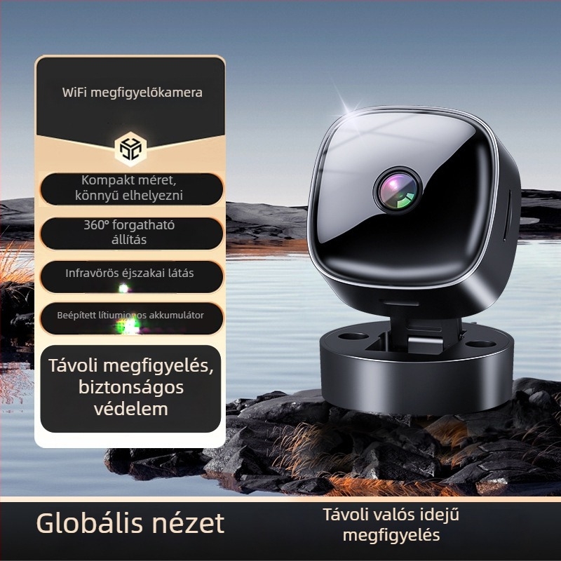 Beltéri WiFi felügyeleti kamera széles látószöggel, 1080p felbontás, éjjellátó, vezérlés mobilalkalmazással