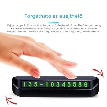 Autó ideiglenes parkolási jelzőtábla logó nyomtatással, rejtett rögzítés, éjszakai fényes láthatóság (Anyag: Műanyag; Modell: Autó ideiglenes parkolási jelzőtábla; Logó nyomtatás: Igen; Rejtett rögzítés; Éjszakai láthatóság)