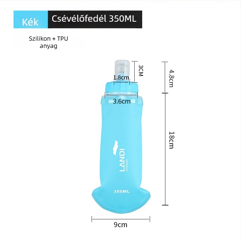 TPU összecsukható víz tasak, kültéri használatra, 350 ml, csíkos mintázat, hordozható futáshoz és túrázáshoz