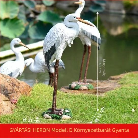 Lifelike egret resin statue for outdoor garden decor - Chinese-style resin crafts