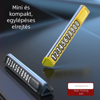 Átmeneti parkolási számlemez - rejtett típus, fém, modell T10, logó nyomtatás lehetséges, testreszabás nélkül