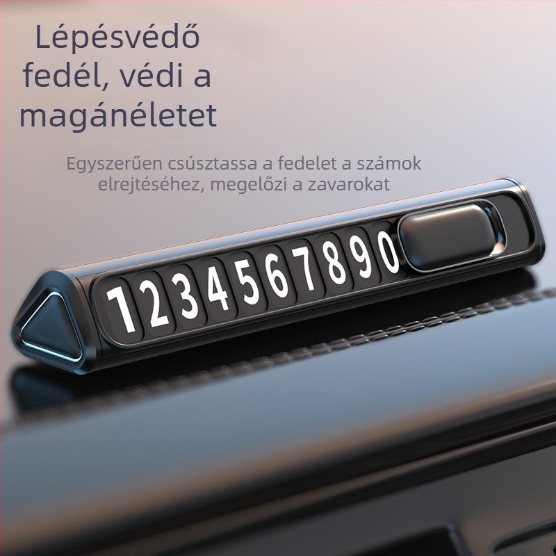 Átmeneti parkolási számlemez - rejtett típus, fém, modell T10, logó nyomtatás lehetséges, testreszabás nélkül