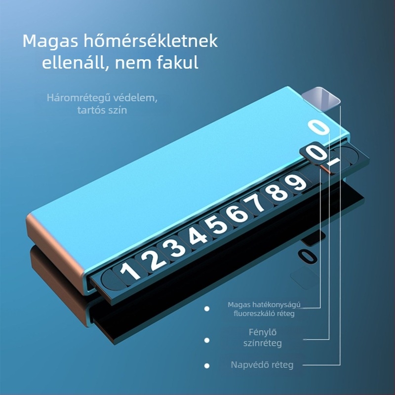 Fém autó ideiglenes parkolási rendszámtábla csúszó rejtett mechanizmussal, Y5 modell, éjszakai fényben világító, logó nyomtatás lehetséges, testreszabható