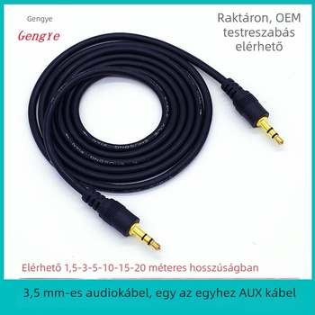 3.5mm-es audio kábel, férfi–férfi, autós AUX-kábel telefonhoz, számítógéphez és hangszórókhoz, hossz 1.5/3 m