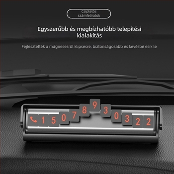 Autóhoz szerelhető ideiglenes parkolótábla, állítható görgővel ellátott alumíniumötvözet, kétoldalas dizájn, TH-97 modell, logó nyomtatva, magánmárkákhoz is