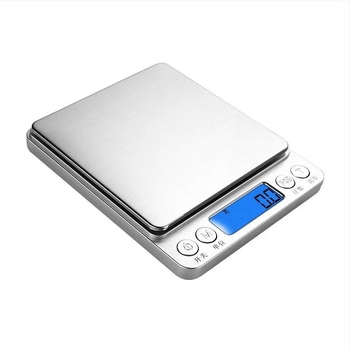 Digitális precíziós mérleg 0,01 g, hordozható ékszer- és konyhai mérleg, 500 g-3 kg, elektronikus, működés: 2x AAA