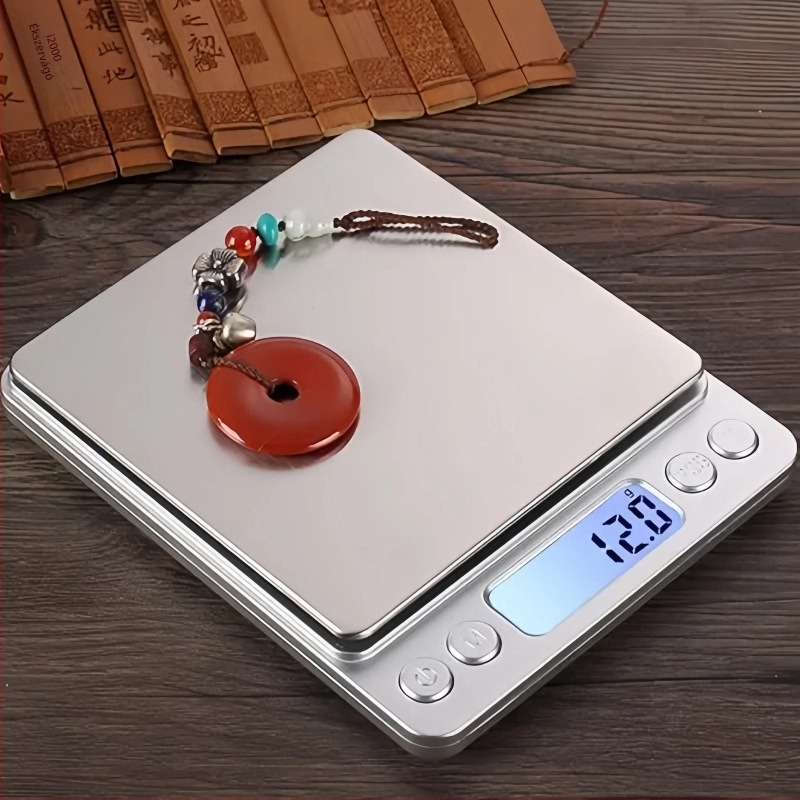 Digitális precíziós mérleg 0,01 g, hordozható ékszer- és konyhai mérleg, 500 g-3 kg, elektronikus, működés: 2x AAA